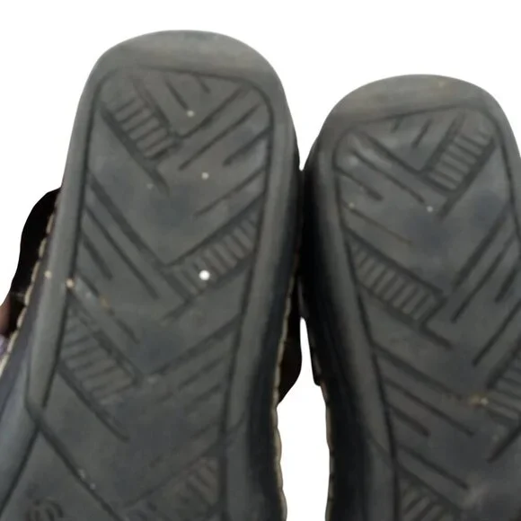 Taos Escape Black Leather Wedge Comfort Sandals Size 40 US 9-9.5 Adjustable - Picture 7 of 14